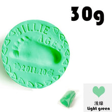 Load image into Gallery viewer, Baby footprint ultra light stereo Baby Care Air Drying Soft Clay Baby hand foot Imprint Kit Casting DIY Toys paw print pad 30g