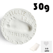 Load image into Gallery viewer, Baby footprint ultra light stereo Baby Care Air Drying Soft Clay Baby hand foot Imprint Kit Casting DIY Toys paw print pad 30g