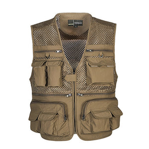 Unloading Men's Vest Tactical Coat Fashion Summer Photographer Waistcoat Mesh Work Sleeveless Jacket Tool Many Pocket Vest Male