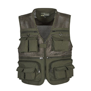 Unloading Men's Vest Tactical Coat Fashion Summer Photographer Waistcoat Mesh Work Sleeveless Jacket Tool Many Pocket Vest Male